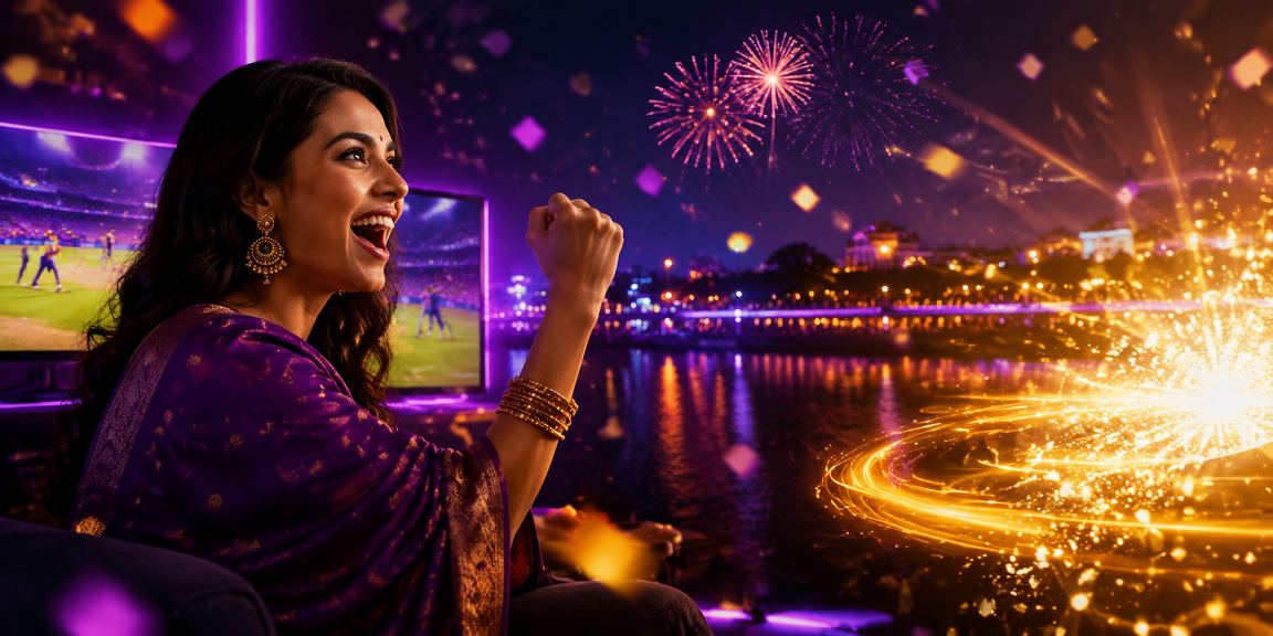 Ahmedabad riverfront view with cricket betting theme