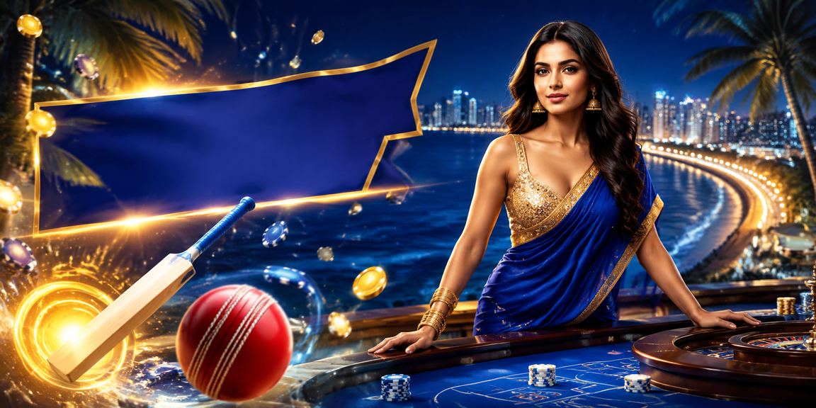 Mumbai Marine Drive Cricket Betting View with Blue and Gold Lights